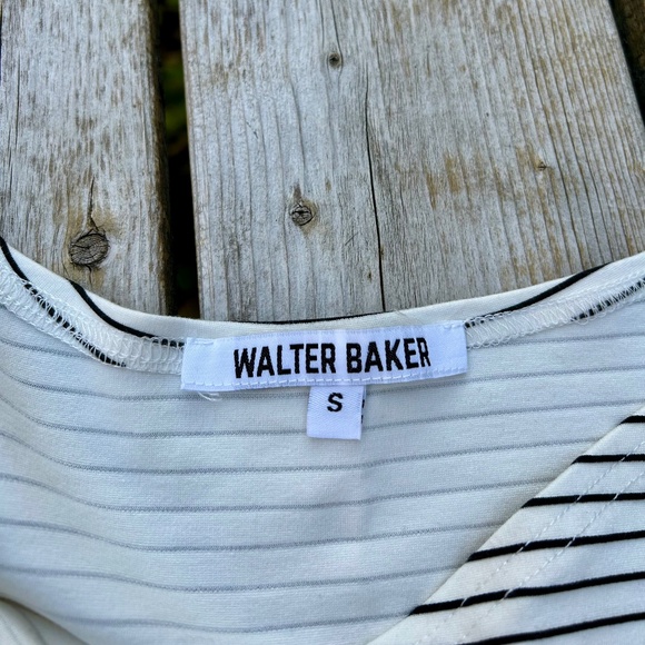 Walter Baker⎪White & Black Striped Cropped Wrap Top - Picture 6 of 6
